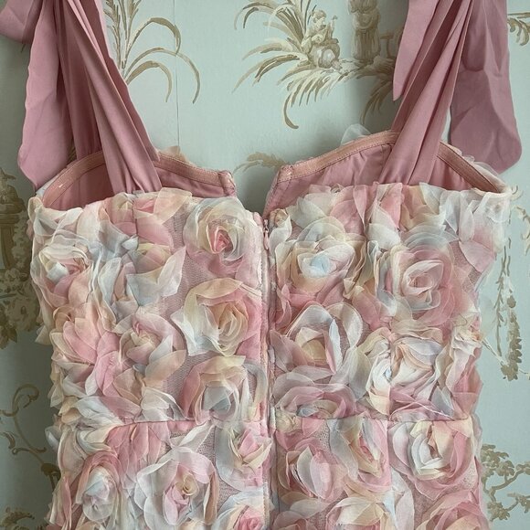 Lulus Womens Coquette Fairycore Floral Rosette Dress Size S Cottagecore Princess - Picture 11 of 15